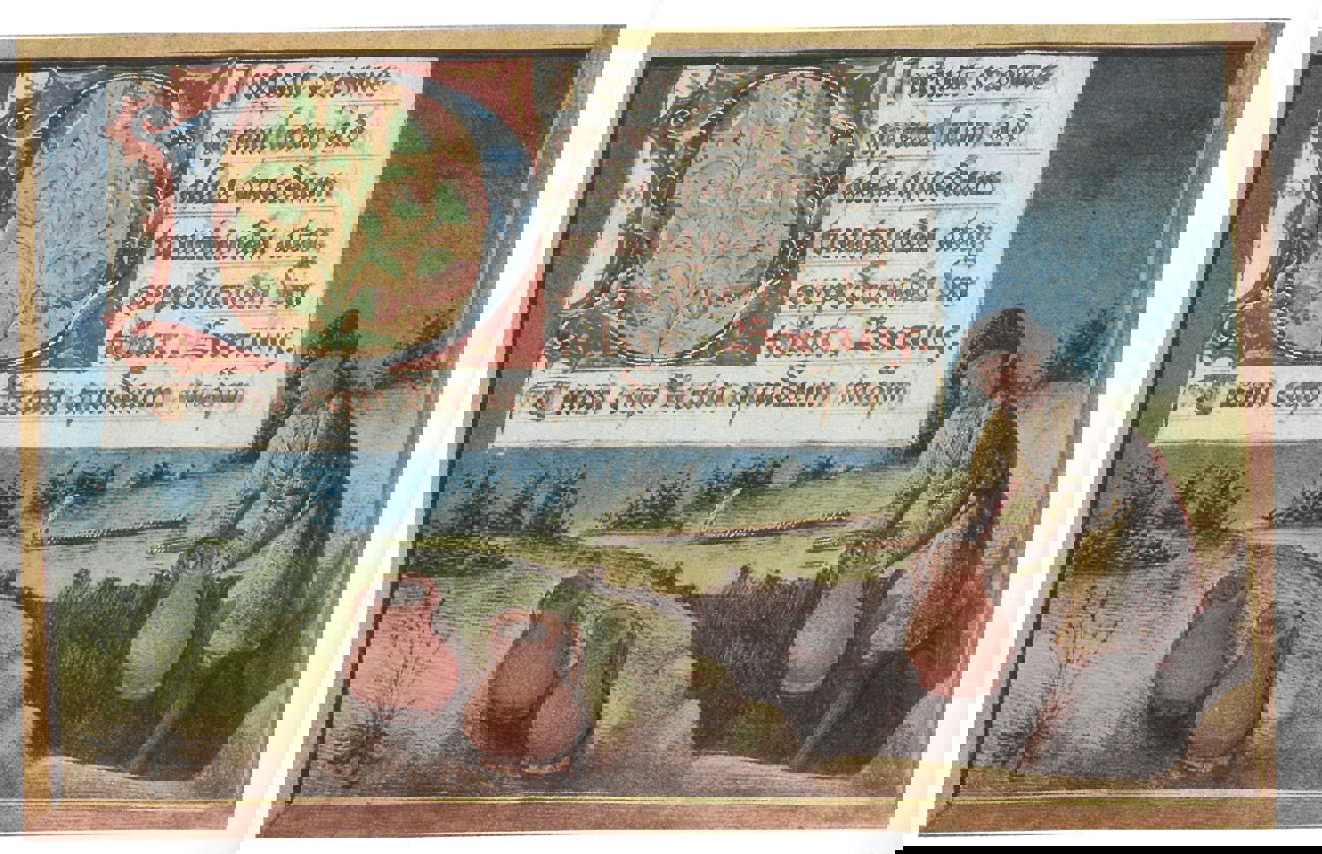 Fig. 8: Nedgravning af Skatte. Illustration i fransk håndskrift fra 1400-årene.