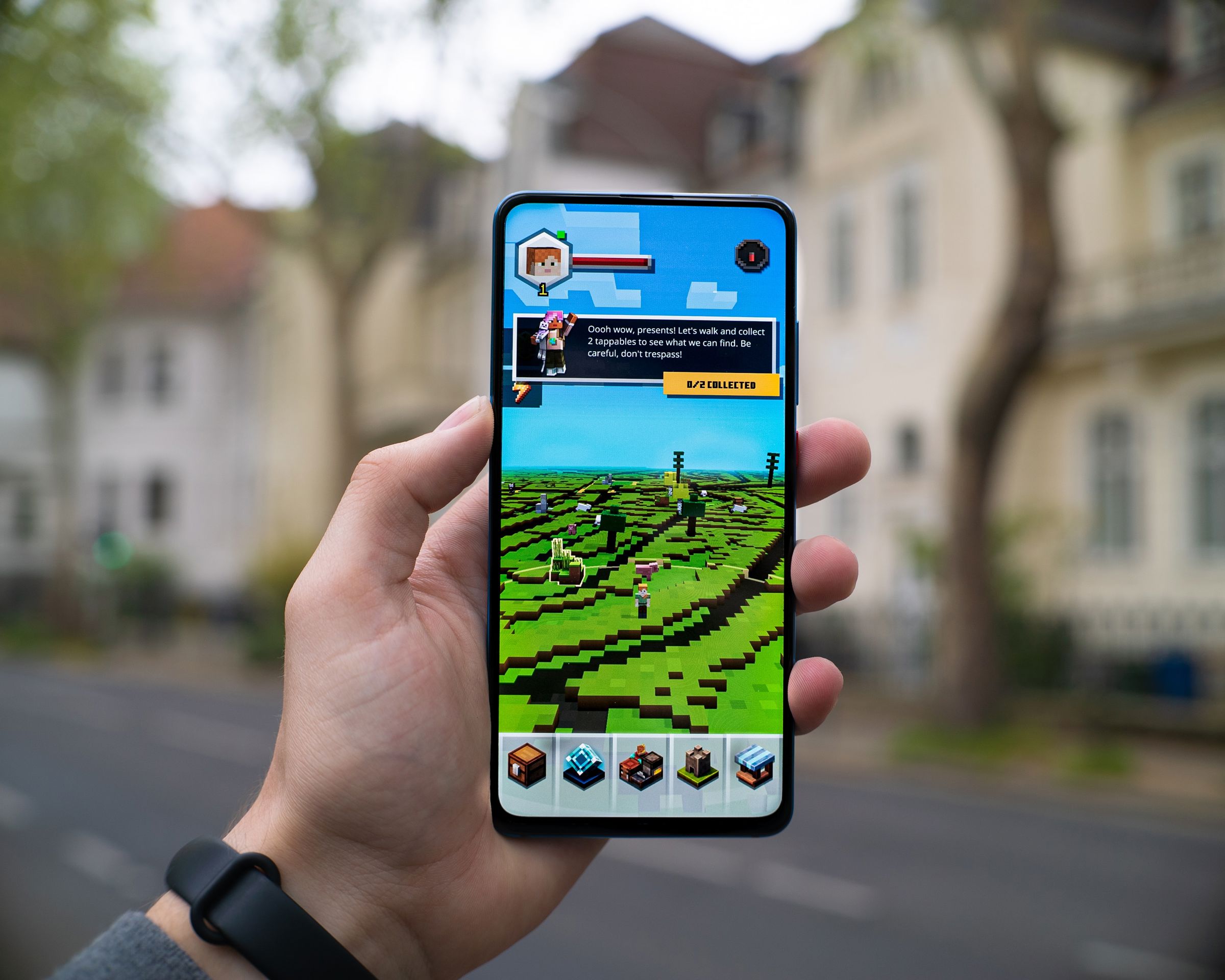 Minecraft spillet på mobiltelefon