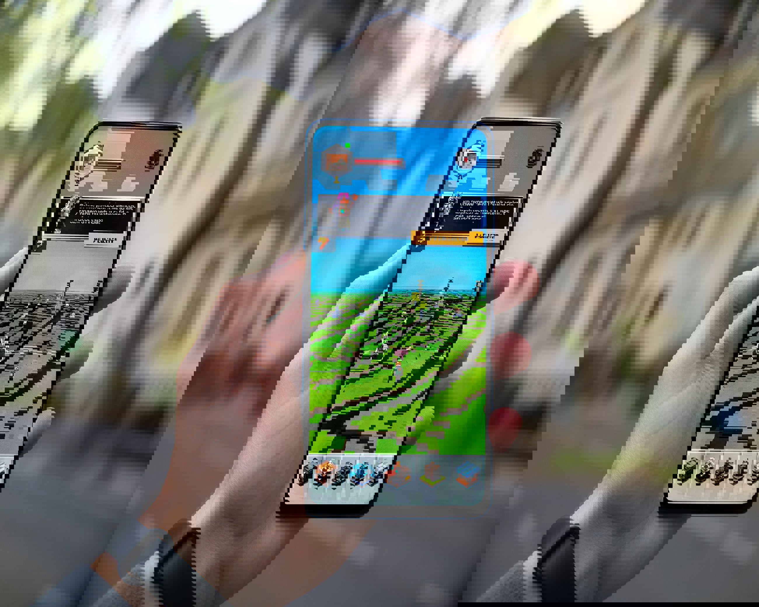 Minecraft spillet på mobiltelefon