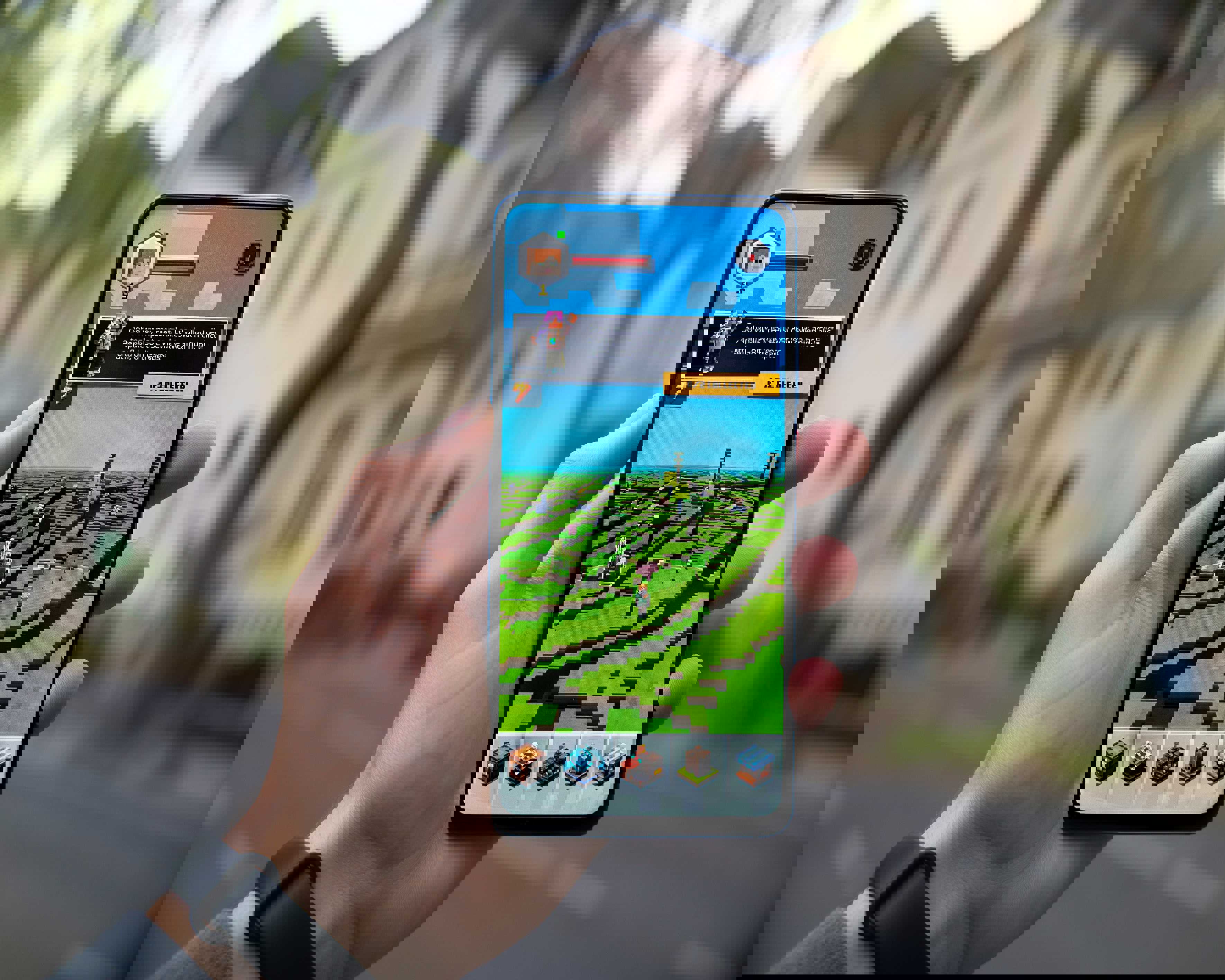 Minecraft spillet på mobiltelefon