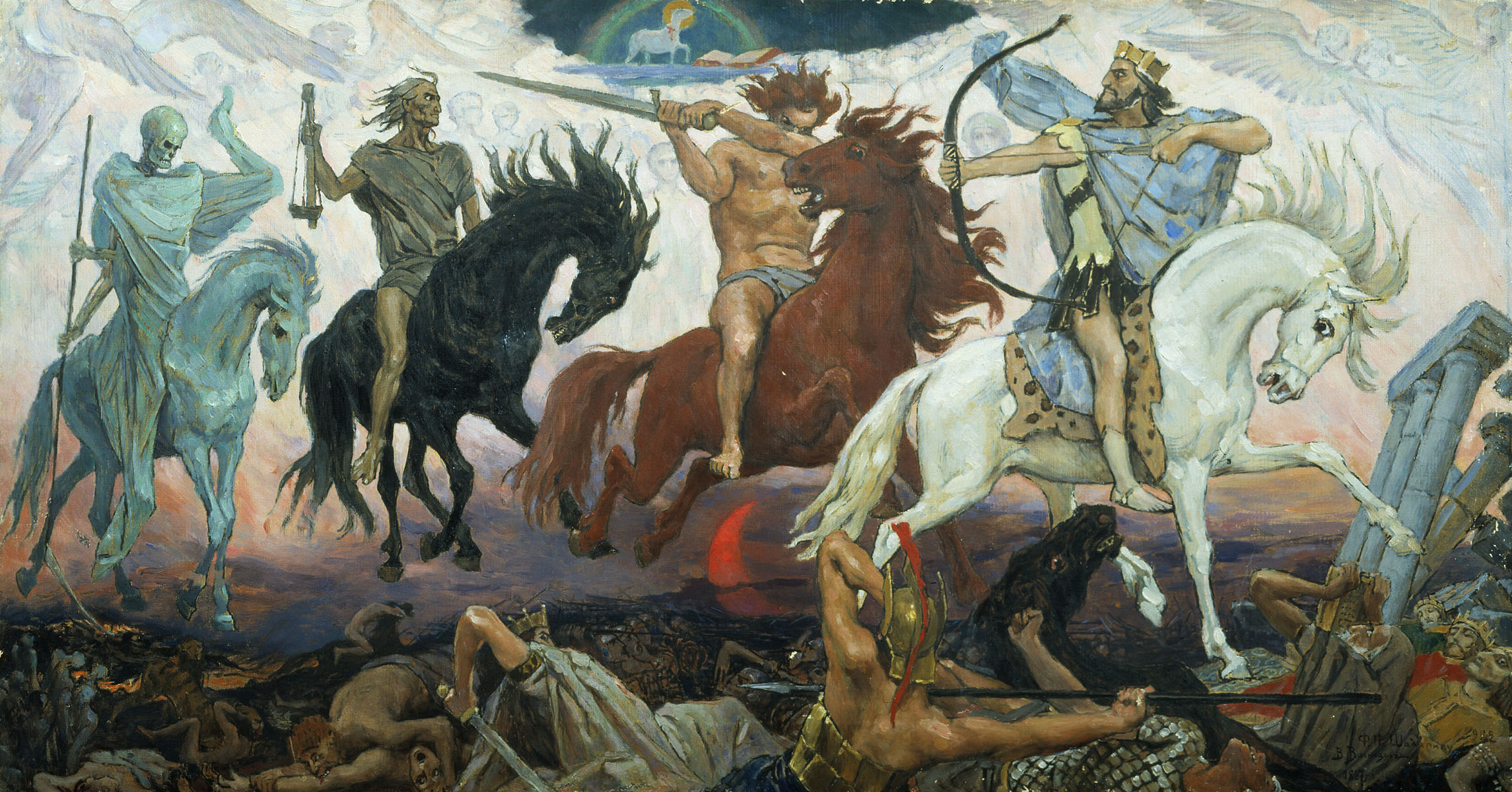 Four Horsemen of Apocalypse, af Viktor Vasnetsov i 1887