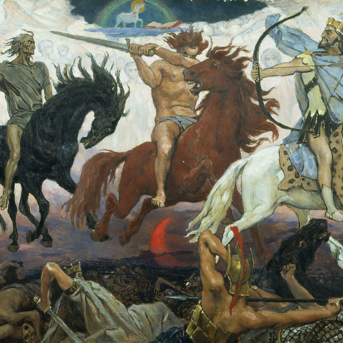 Four Horsemen of Apocalypse, af Viktor Vasnetsov i 1887